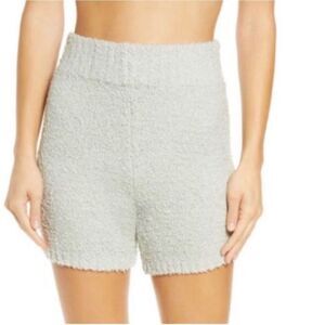Skims Womens Cozy Boucle Fuzzy Knitted Flat Front Fleece Shorts Gray Size Small